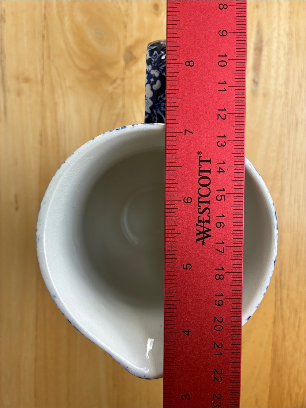 Royal Crownford Staffordshire Calico Creamer blue floral Vintage crazed - Picture 10 of 10